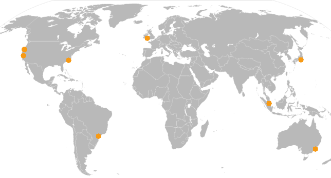 Map of Amazon's AWS data centers