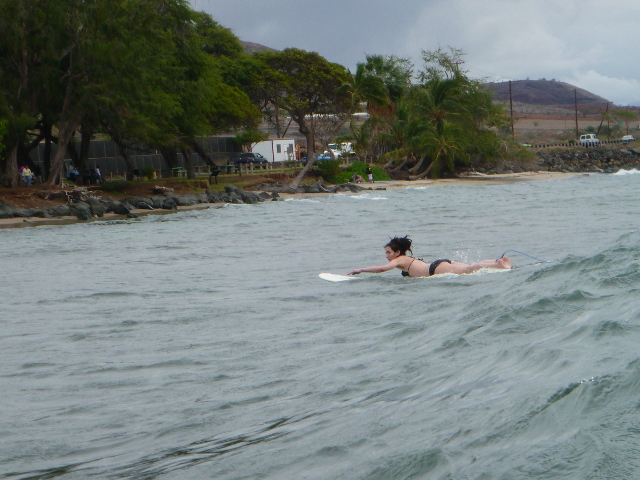 Paddling to catch a wave