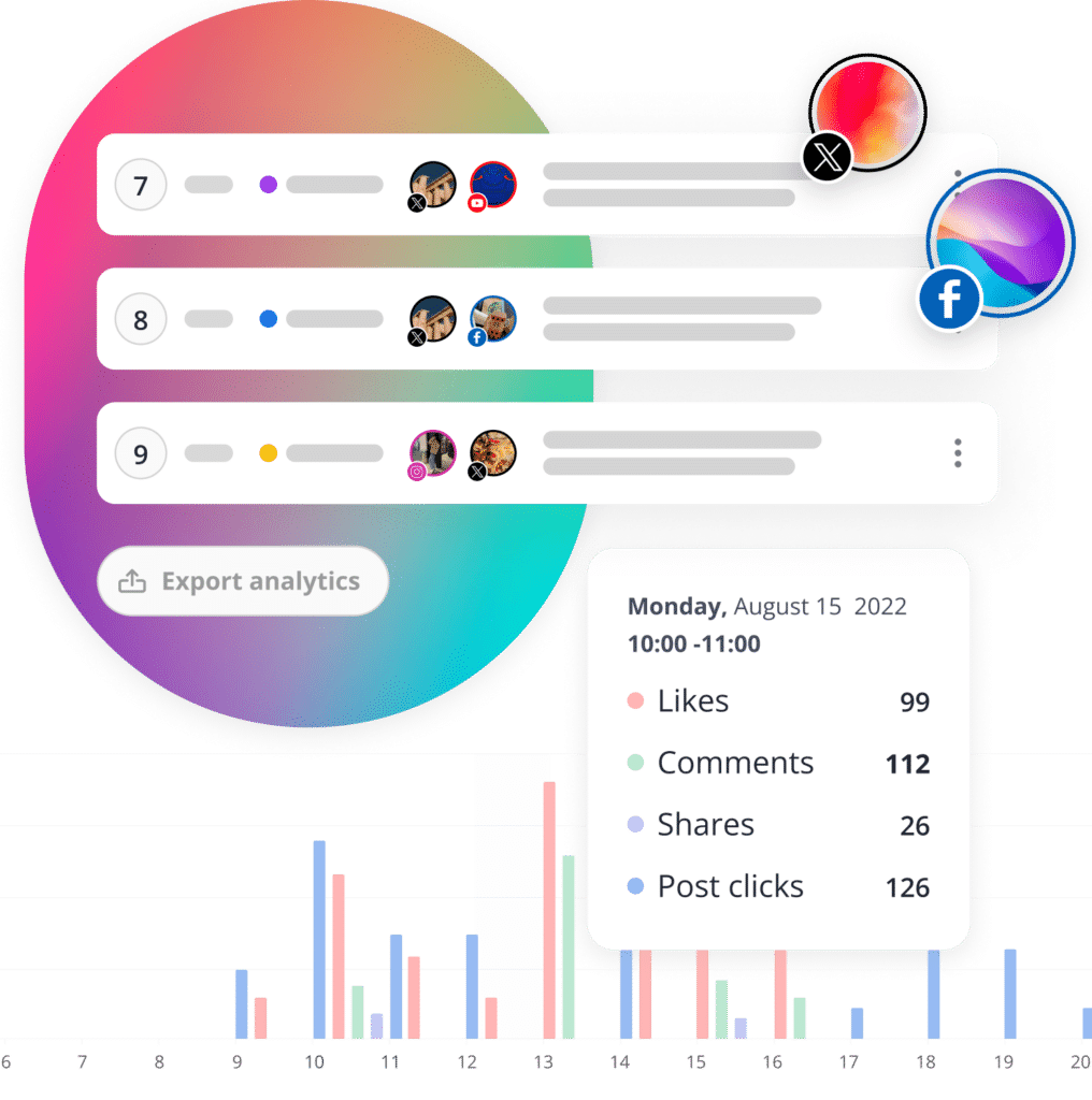 SocialBee analytics reports illustration