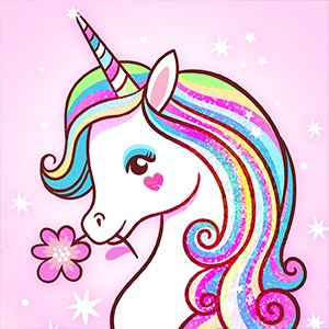 Unicorn Pixel Art - Glitter Coloring