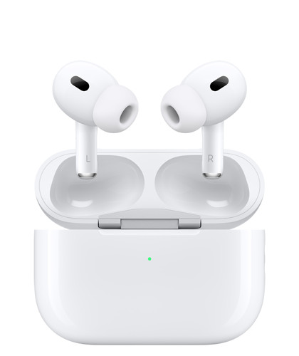 AirPods Pro 2 en MagSafe-oplaadcase (USB-C), oortjes met siliconen oortips, case met ledlampje voor het batterijniveau aan de buitenkant