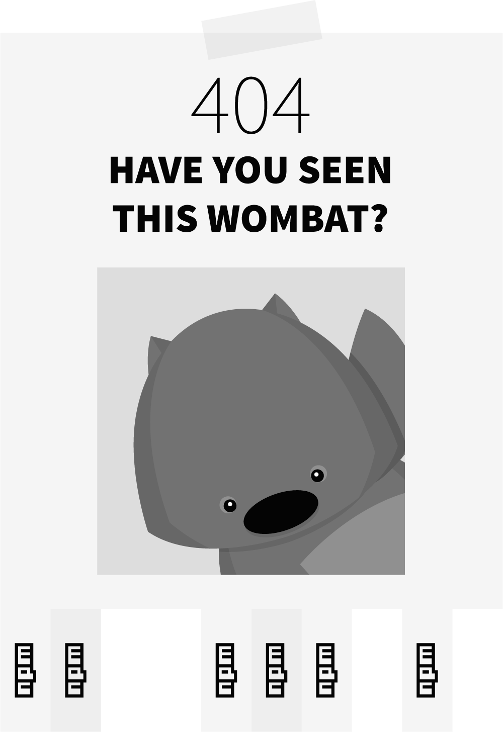 "Missing" poster depicting npm's mascot wombat