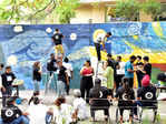 40 artistes recreate Starry Nights on a 35-foot-wide wall at an open-air restaurant in Bengaluru