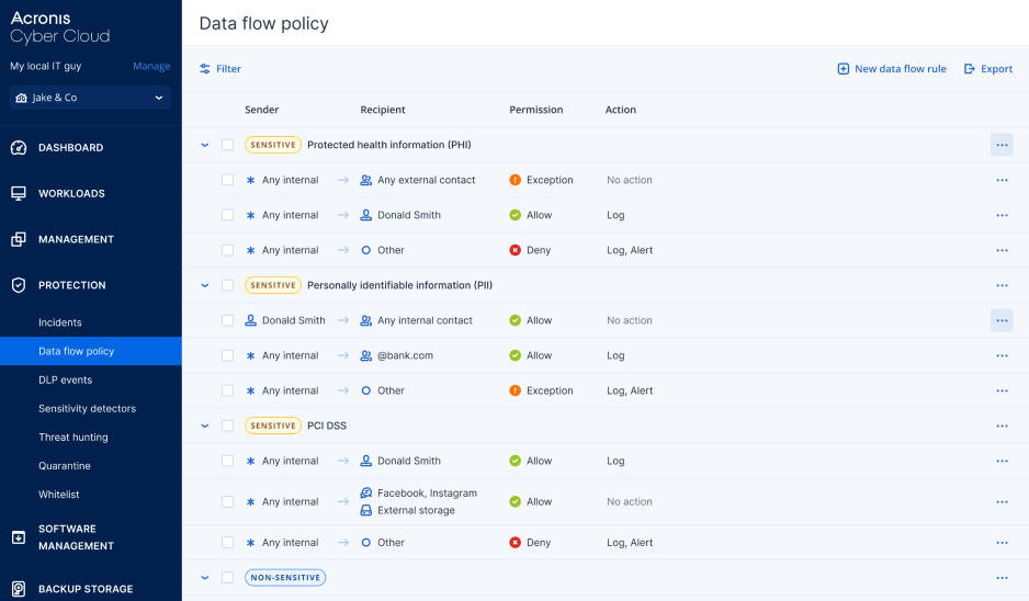 Easily validate the created policy with clients