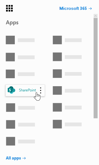 ตัวเปิดใช้แอป Office 365 ที่เน้นแอป SharePoint