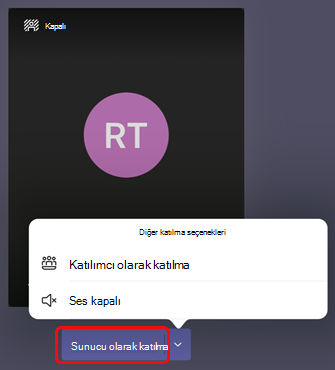 Sunucu olarak katıl'ı seçin