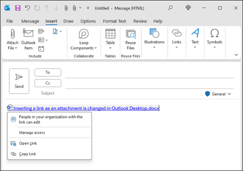 Outlook'ta bağlantı yeni deneyimi ekleme