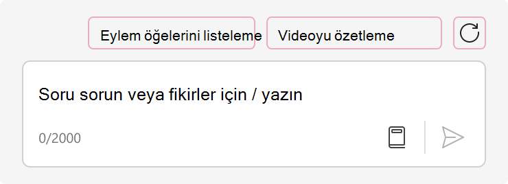 Stream'de Copilot için istem kutusunu gösteren ekran görüntüsü