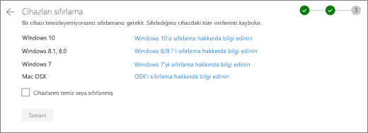 OneDrive web sitesindeki Rest cihazları ekranının ekran görüntüsü