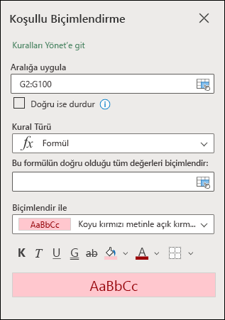 Formül kuralı türü