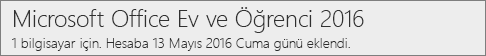 Office 2016'nın PC sürümü Office.com/myaccount'ta nasıl gösterilir