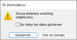 'Ek Anımsatıcısı' iletişim kutusunun resmi.