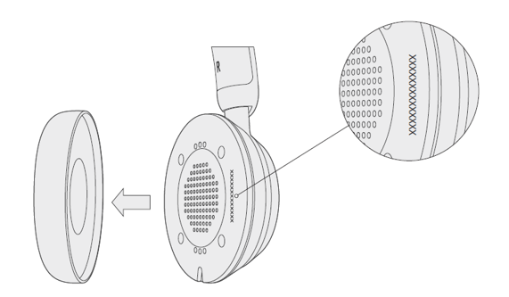 Сучасна USB-гарнітура Microsoft із видаленою вушною підкладкою