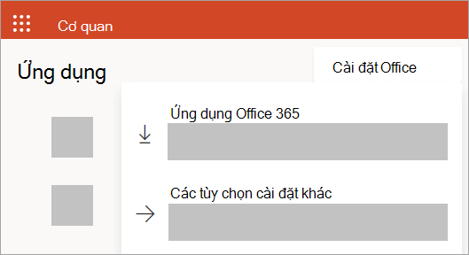 Ảnh chụp màn hình Office.com nếu đăng nhập bằng tài khoản cơ quan hoặc trường học