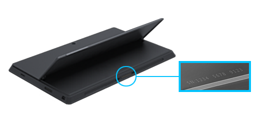 Hiển thị số sê-ri cho Surface Pro ở cạnh dưới, dưới chân đế.