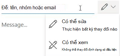 Chọn biểu tượng bút chì để cấp cho người nhận quyền "chỉnh sửa" hoặc "chỉ đọc". 