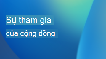 Hình minh họa với lớp phủ văn bản cho biết Tương tác với cộng đồng