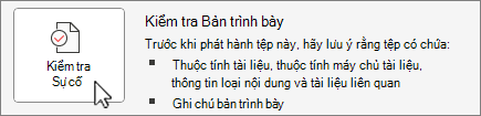 Màn hình Kiểm tra sự cố