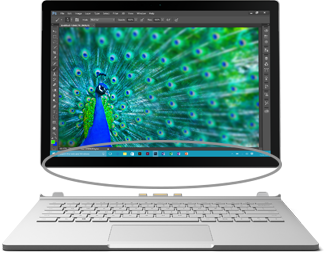 Surface Book 筆記板上的序號位置