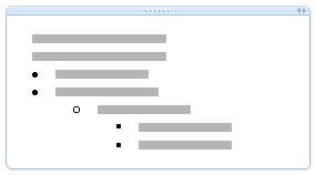 OneNote 筆記方塊中的大綱文字