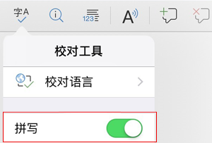 开启“拼写”