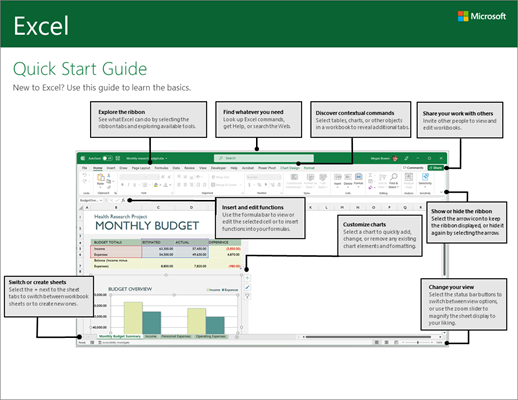 Ръководство за бърз старт в Excel 2016 (Windows)