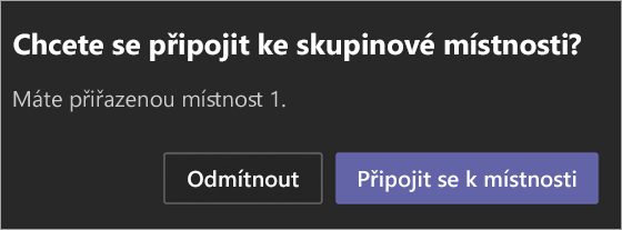 Pozvánka pro připojení ke skupinové místnosti