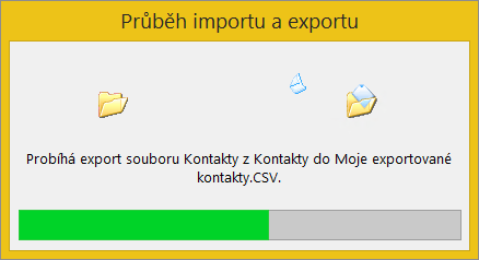 Obrázek pole průběhu exportu