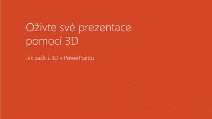 Snímek obrazovky s titulní stránkou 3D šablony pro PowerPoint