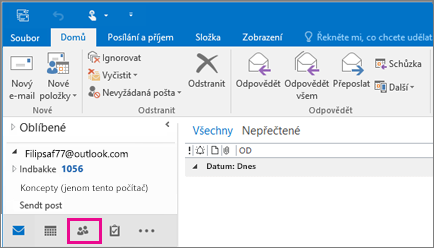 Vyberte ikonu Lidé v dolní části stránky.