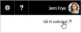 Et skærmbillede af knappen Gå til websted på OneDrive-webstedet.