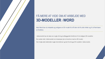 Skærmbillede af forsiden på en 3D-Word-skabelon