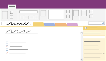 Viser OneNote-vinduet på en Windows-computer