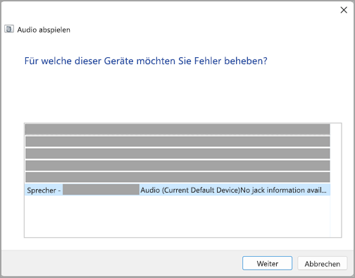 Starten Sie die Audioproblembehandlung in den Windows 11-Soundeinstellungen.