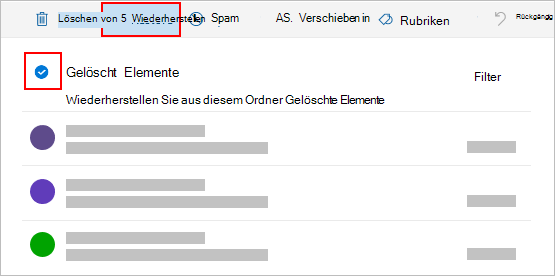 Dialogfeld "löschen" Outlook.com