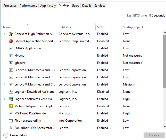 Task-Manager – Registerkarte "Start"