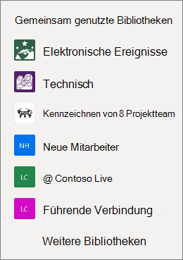 Ein Screenshot einer Liste von SharePoint-Websites auf der OneDrive-Website