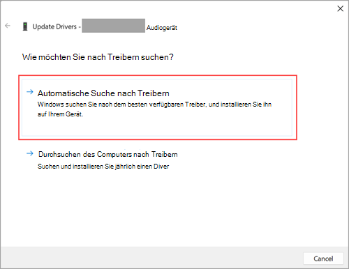 Suchen Sie in Windows 11-Einstellungen nach Audiotreibern.