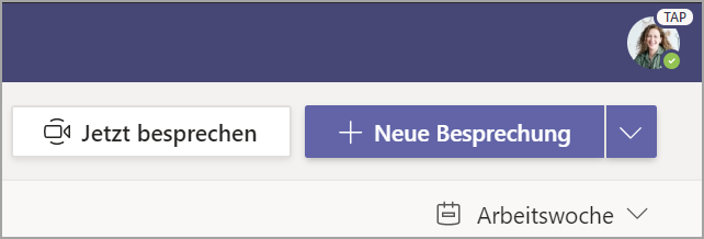 Wählen Sie „+ Neue Besprechung“ aus.