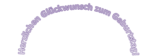 Beispiel eines WordArt-Objekts mit dem (gekrümmten) Text "Herzlichen Glückwunsch"