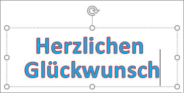 WordArt-Objekt mit angewendeter Textfüllfarbe und Konturfarbe