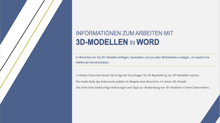 Screenshot des Deckblatts einer 3D-Vorlage in Word