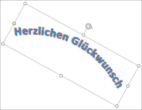 Drehen eines WordArt-Objekts mit dem Drehpunkt