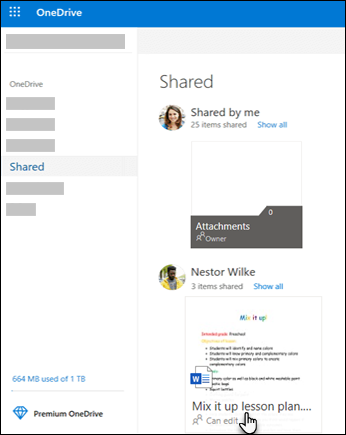 Geteilte Ordner in OneDrive