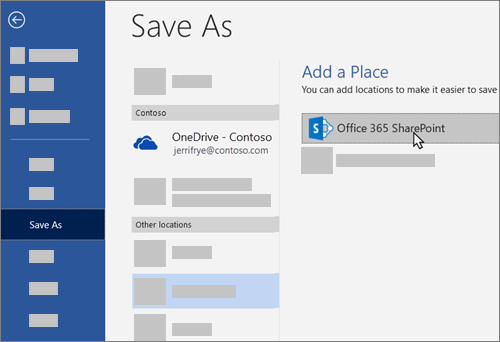 Hinzufügen von OneDrive for Business als Speicherort in Word