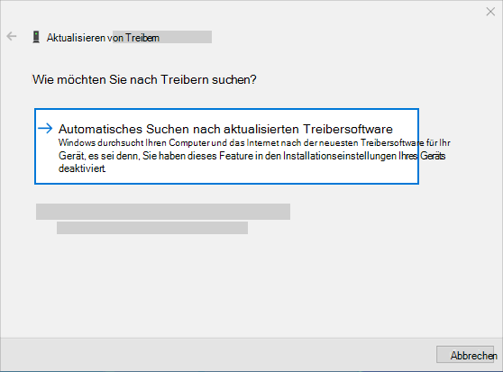 Automatische Suche nach aktualisierter Treibersoftware zum Aktualisieren des Audiotreibers