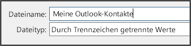 Weisen Sie Ihrer Kontaktdatei einen Namen zu.
