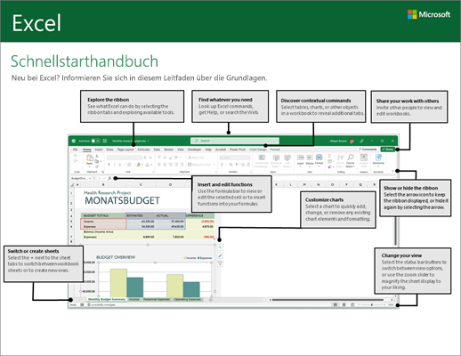 Excel 2016 – Schnellstarthandbuch (Windows)