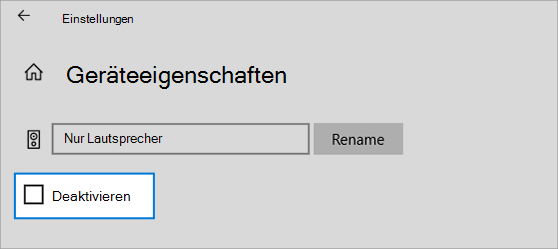 Deaktivieren des Kontrollkästchens "Geräteeigenschaften deaktiviert"