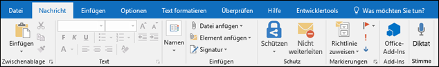 Wählen Sie im Menü Nachricht die Option Signatur aus.